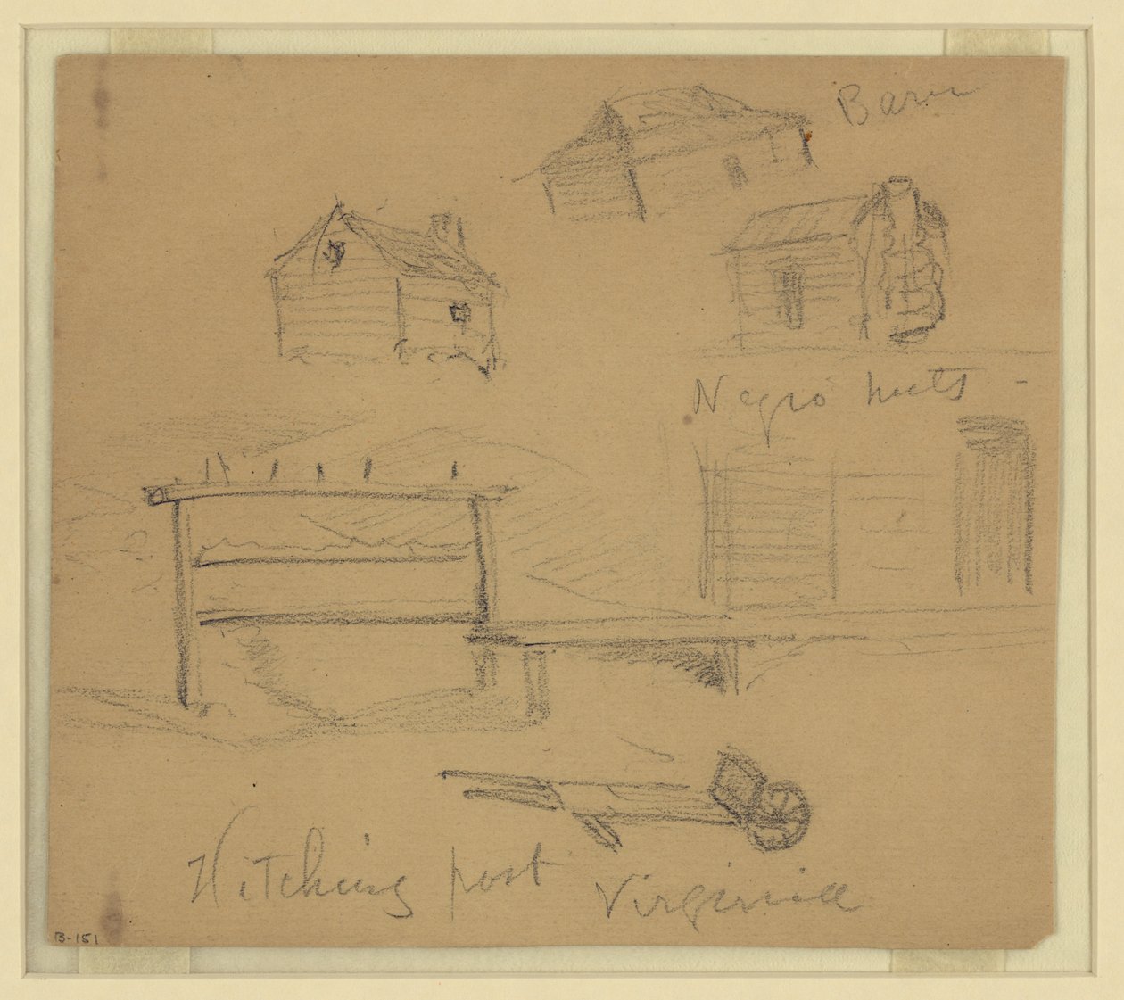 Hitching post, Virginia de Alfred Rudolph Waud