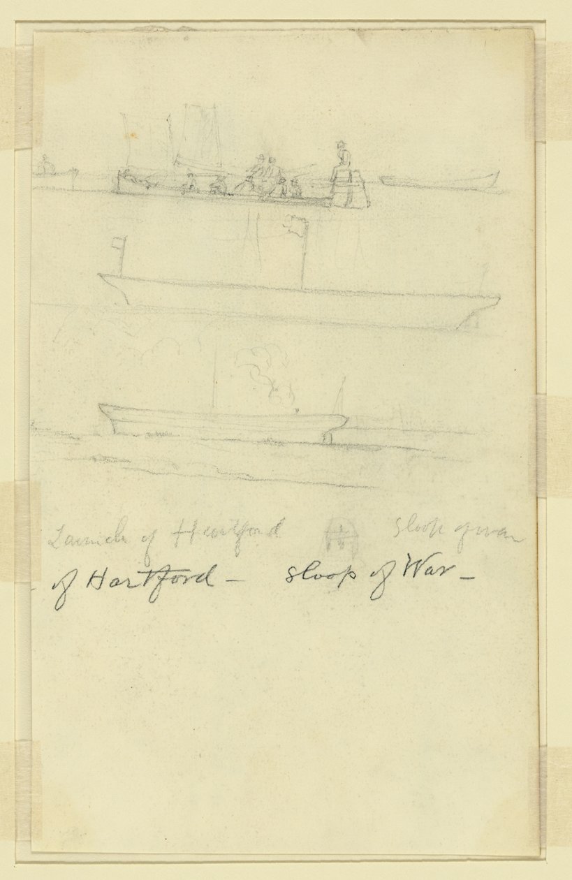 Lançamento de Hartford, Sloop of War de Alfred Rudolph Waud