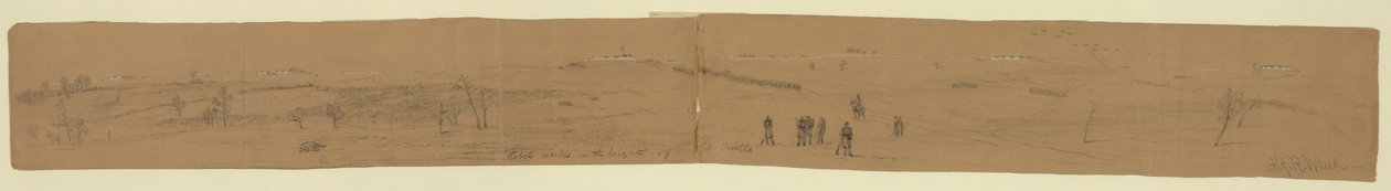 Rebel trabalha nas alturas de Centerville de Alfred Rudolph Waud