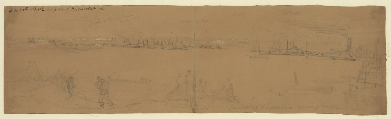 Transportes em Alexandria removendo tropas de Alfred Rudolph Waud