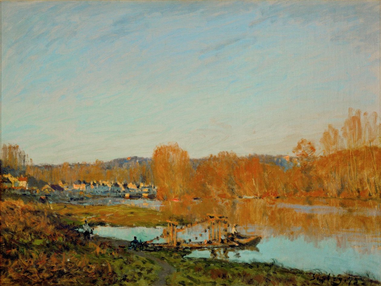 outono: Margens do Sena perto de Bougival de Alfred Sisley