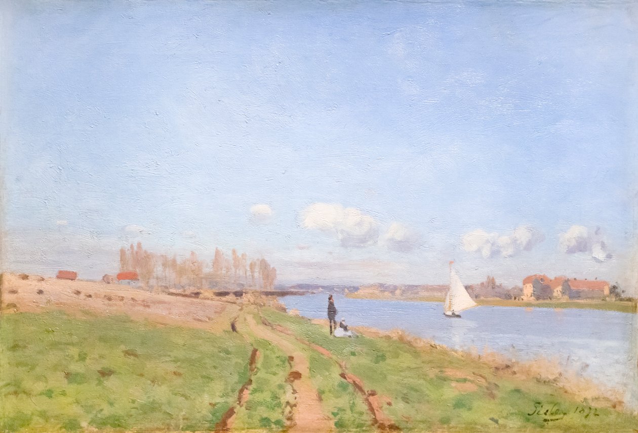 Bancos do Sena em Argenteuil de Alfred Sisley