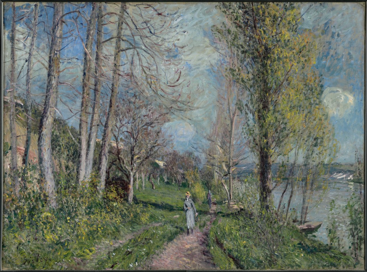 Margens do Sena em By de Alfred Sisley