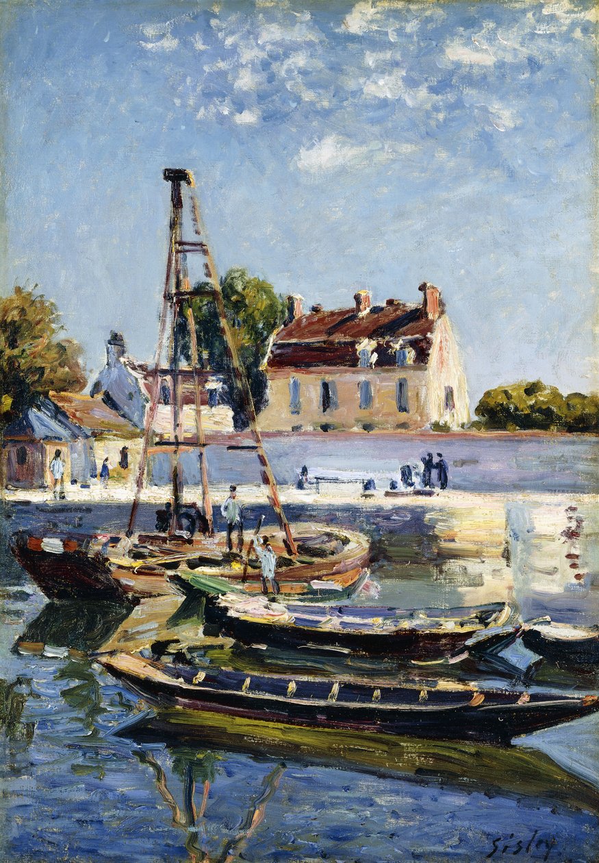 Barcaças, 1885 de Alfred Sisley