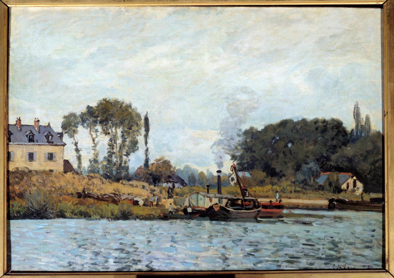 Barco na eclusa de Bougival Pintura de Alfred Sisley (1839-1899) 1873 Sol. 0,46x0,65 m Paris, musee d