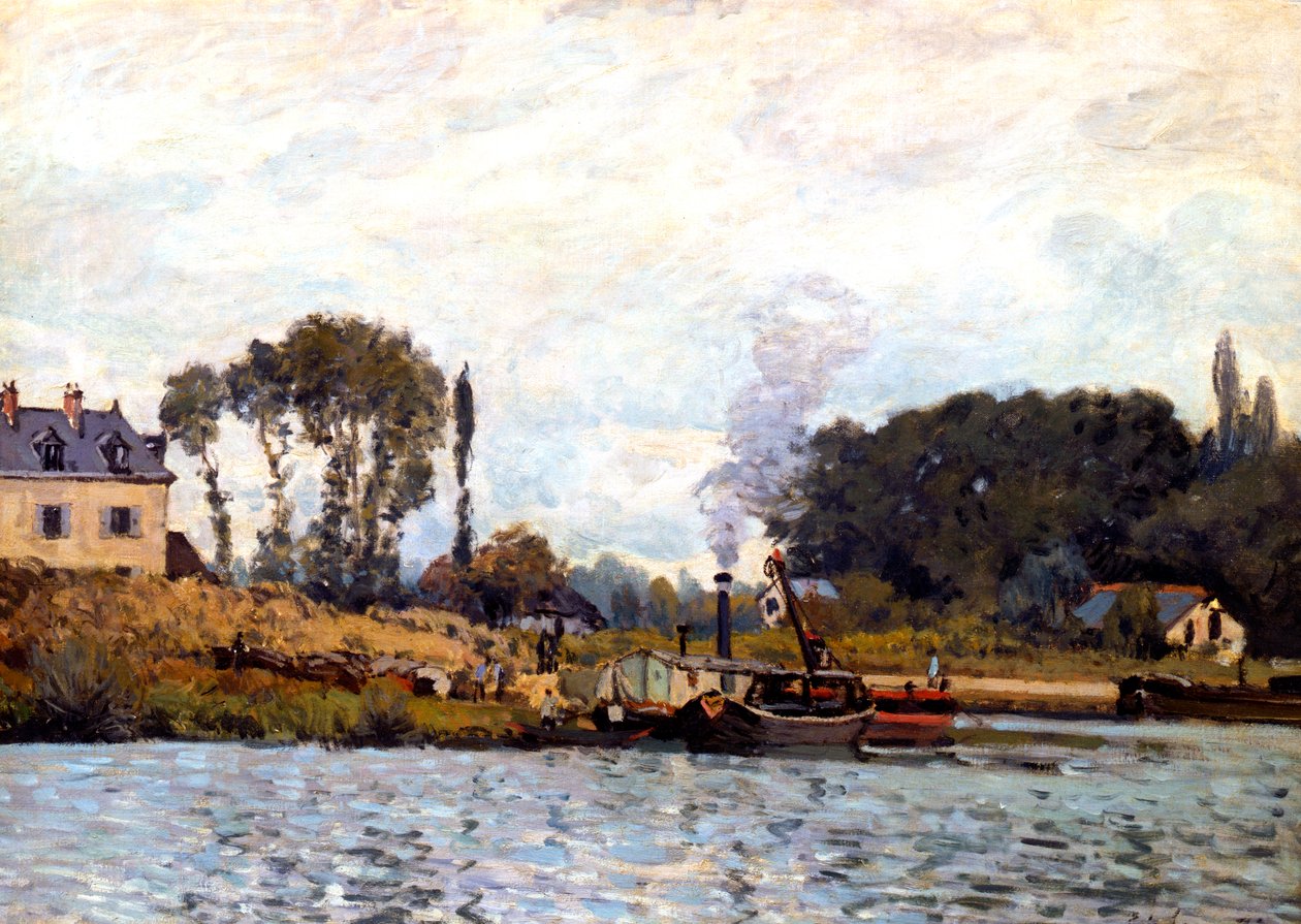 Barcos no canal, 1873 de Alfred Sisley