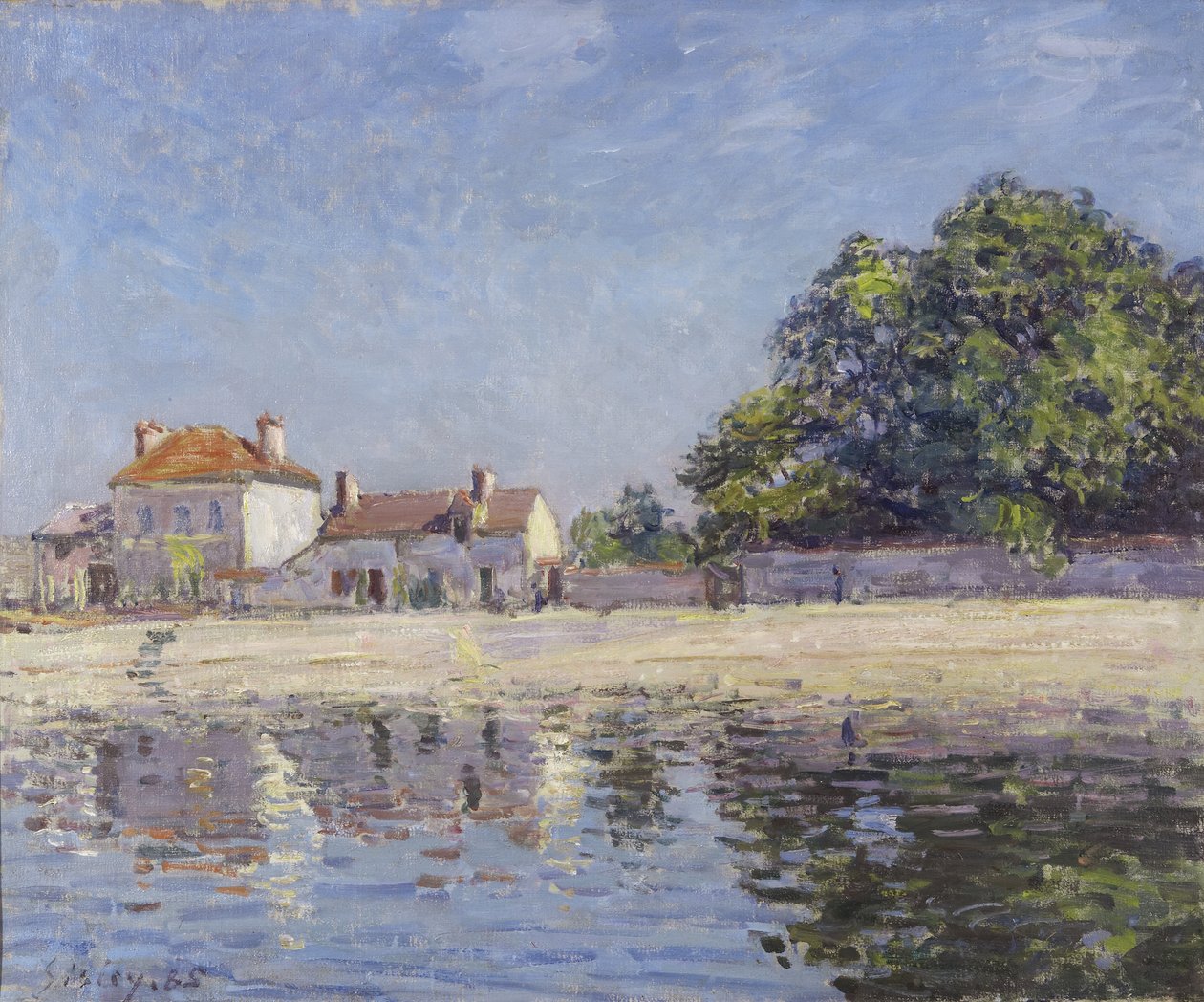 Bancos do Loing, Saint-Mammes (O Rio Loing em Saint-Mammes), 1885 de Alfred Sisley