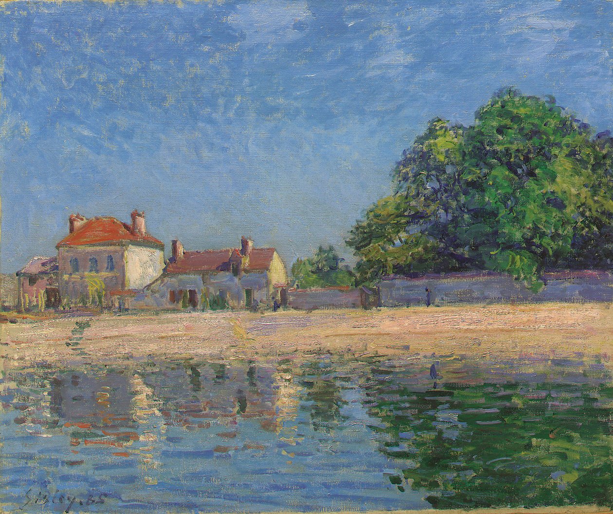 Margens do Loing, Saint-Mammes, 1885 de Alfred Sisley