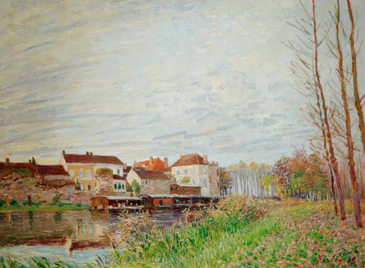 Uma noite em Moret, final de outubro de Alfred Sisley
