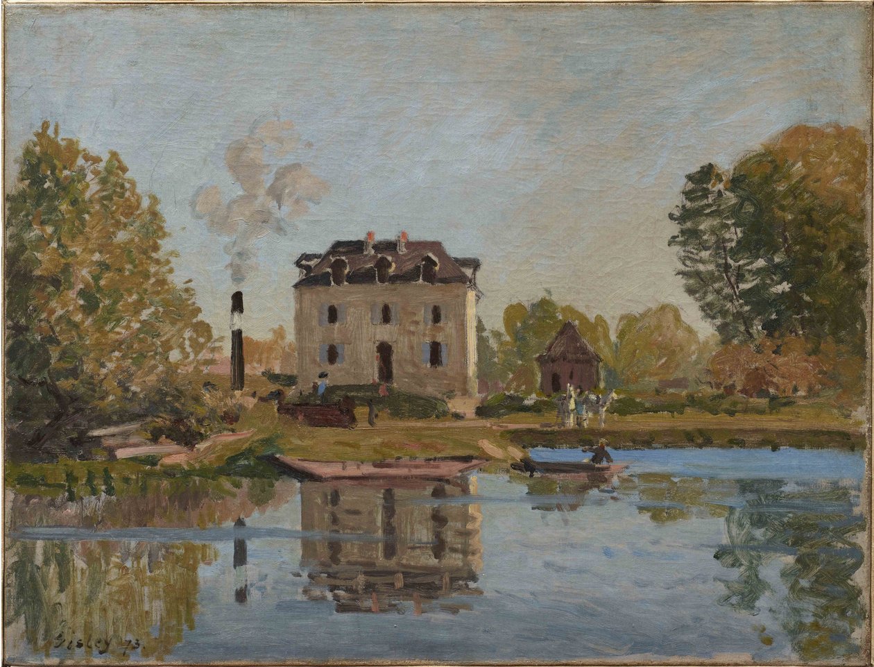 Fábrica nas margens do Sena, Bougival de Alfred Sisley