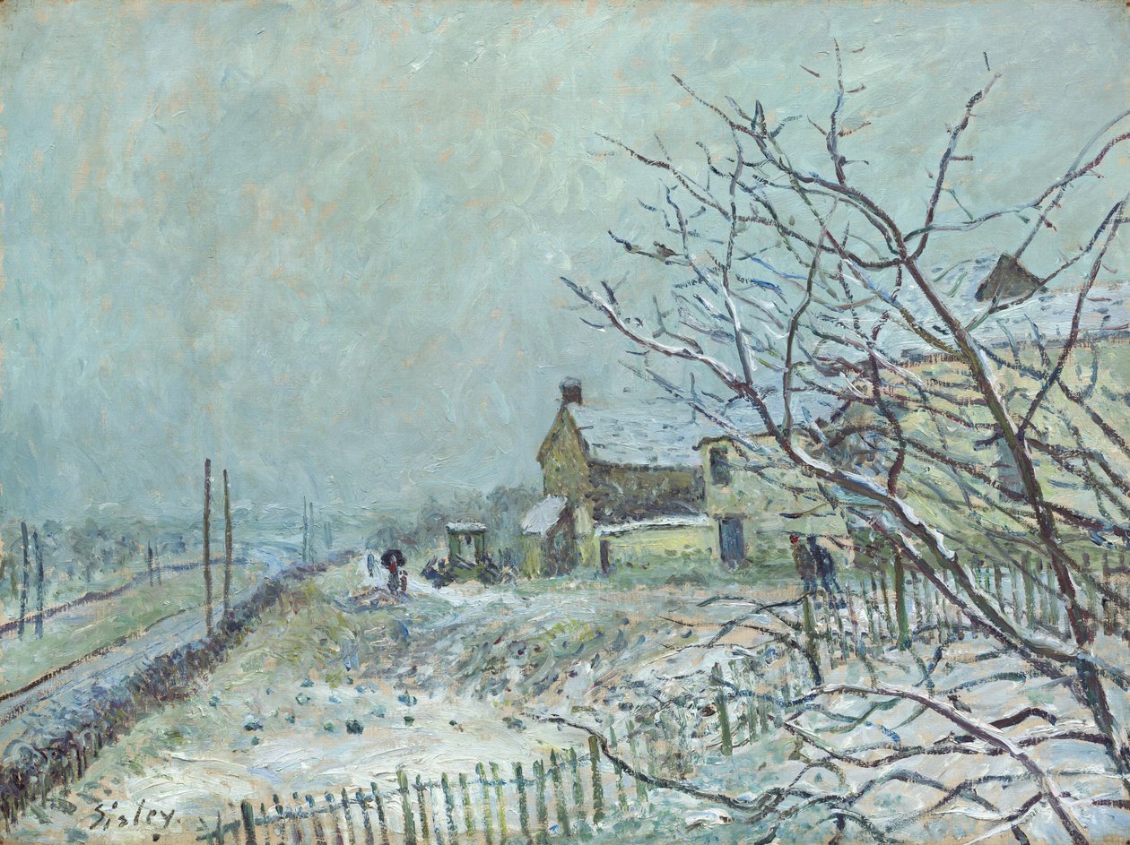 Primeira neve em Veneux-Nadon de Alfred Sisley