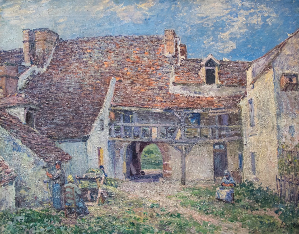 Francês: Cour de ferme à Saint-Mammès de Alfred Sisley
