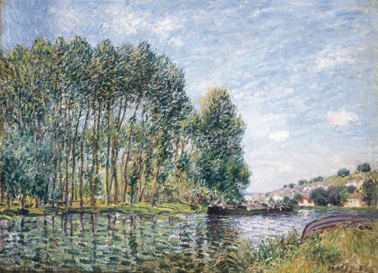 Francês: Tournant du Loing à Moret de Alfred Sisley