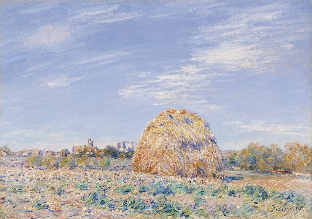 Palheiro nas margens do Loing, 1891 de Alfred Sisley