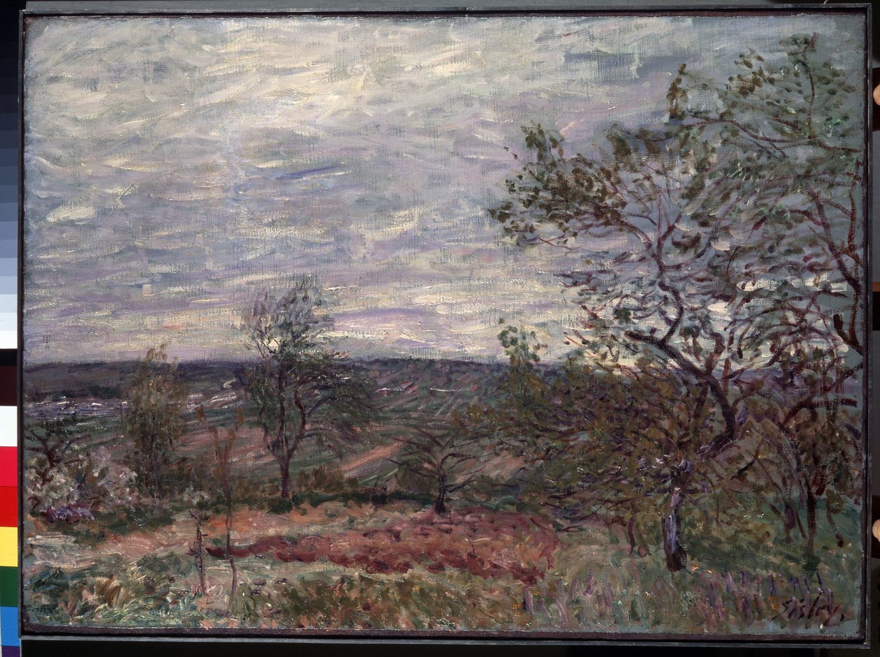 "Windy Day at Veneux" Pintura de Alfred Sisley (1839-1899) 1882 (Impressionismo) Museu Hermitage, São Petersburgo (São Petersburgo) de Alfred Sisley
