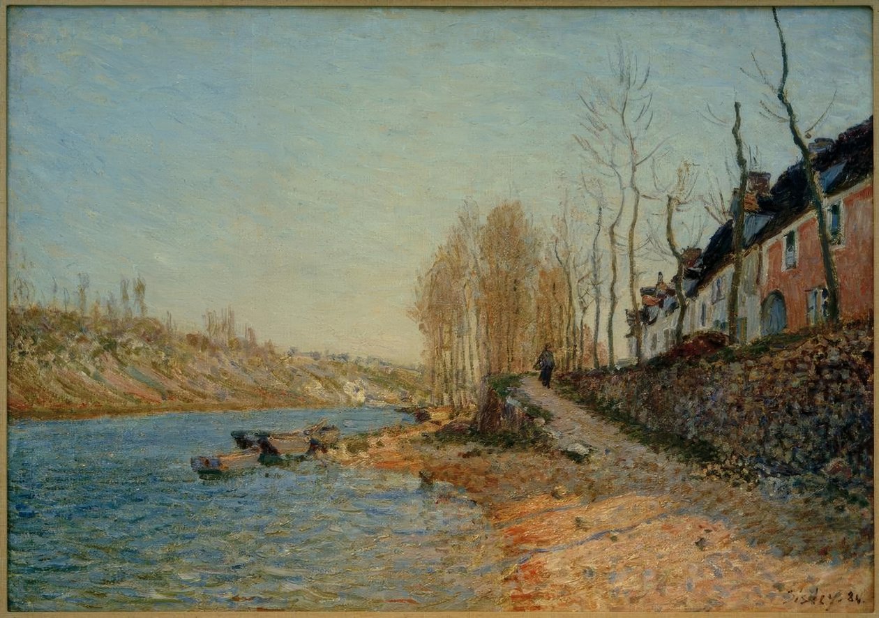 A cruz branca em Saint-Mammès de Alfred Sisley