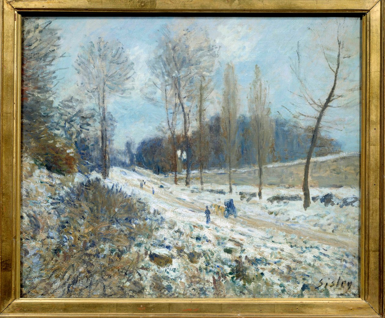 La cote du Coeur-Volant à Marly sous la neige Pintura de Alfred Sisley (1839-1899) 1877 Sol. 0,46x0,55 m Paris, musee d
