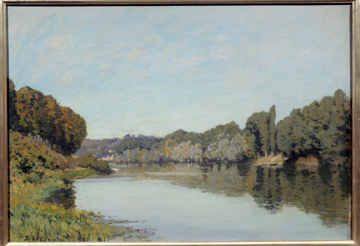 La seine a Bougival. Pintura de Alfred Sisley (1839 - 1899) de Alfred Sisley