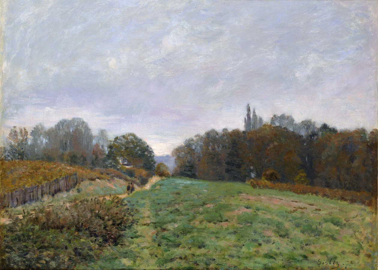 Paisagem em Louveciennes, 1873 de Alfred Sisley