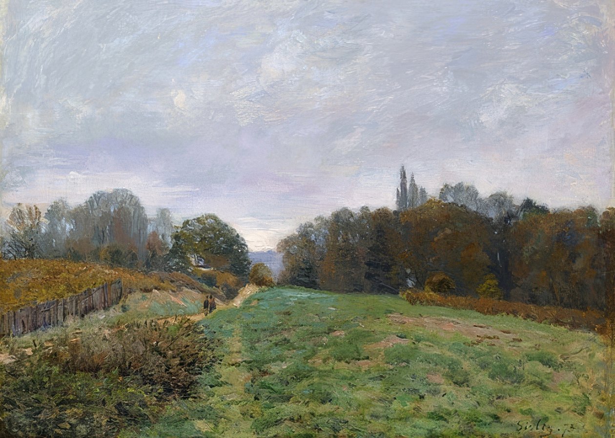 Paisagem em Louveciennes. 1873 de Alfred Sisley