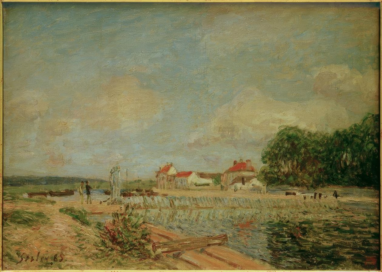 A represa de Loing em Saint-Mammès de Alfred Sisley