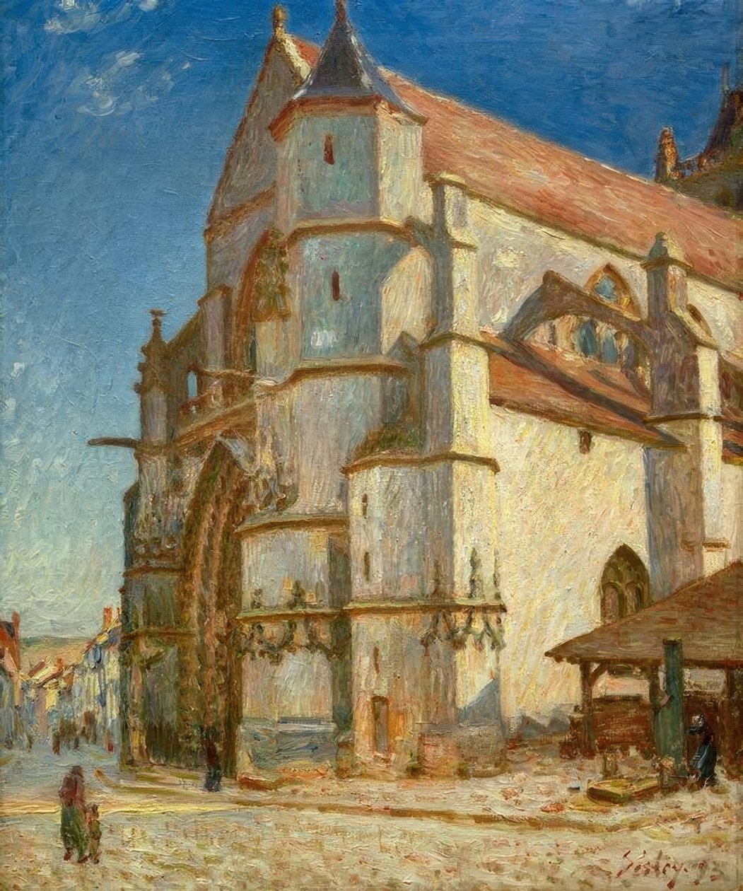 A igreja de Moret no sol da manhã de Alfred Sisley