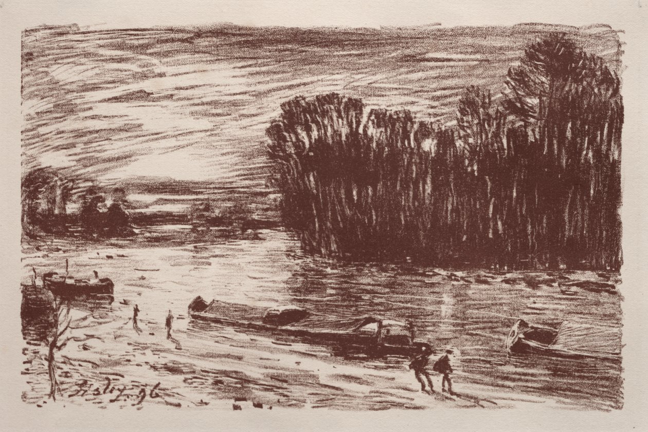 Nas margens do Loing de Alfred Sisley