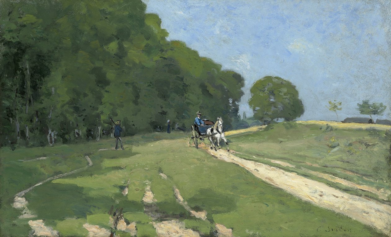 Caminho Perto do Parc de Courances; Caminho perto do Parc de Courances, 1868 de Alfred Sisley