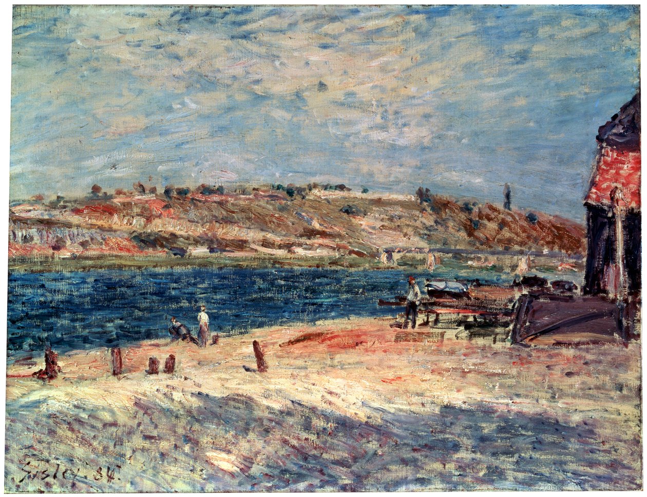Margens do rio em Saint-Mammès, 1884. de Alfred Sisley
