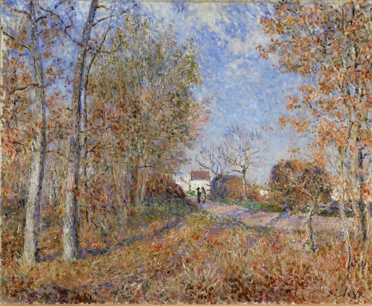 Estrada na orla da floresta de Alfred Sisley