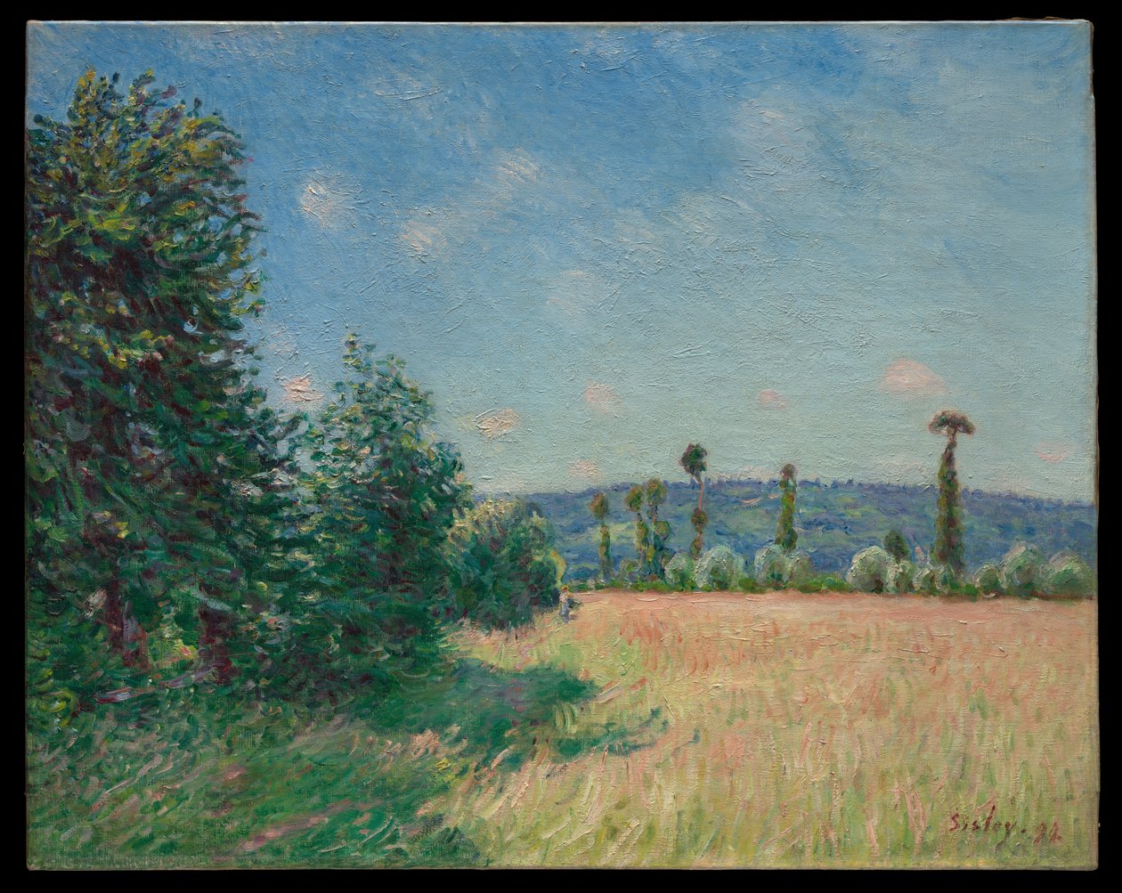 Os prados de Sahurs ao sol da manhã de Alfred Sisley