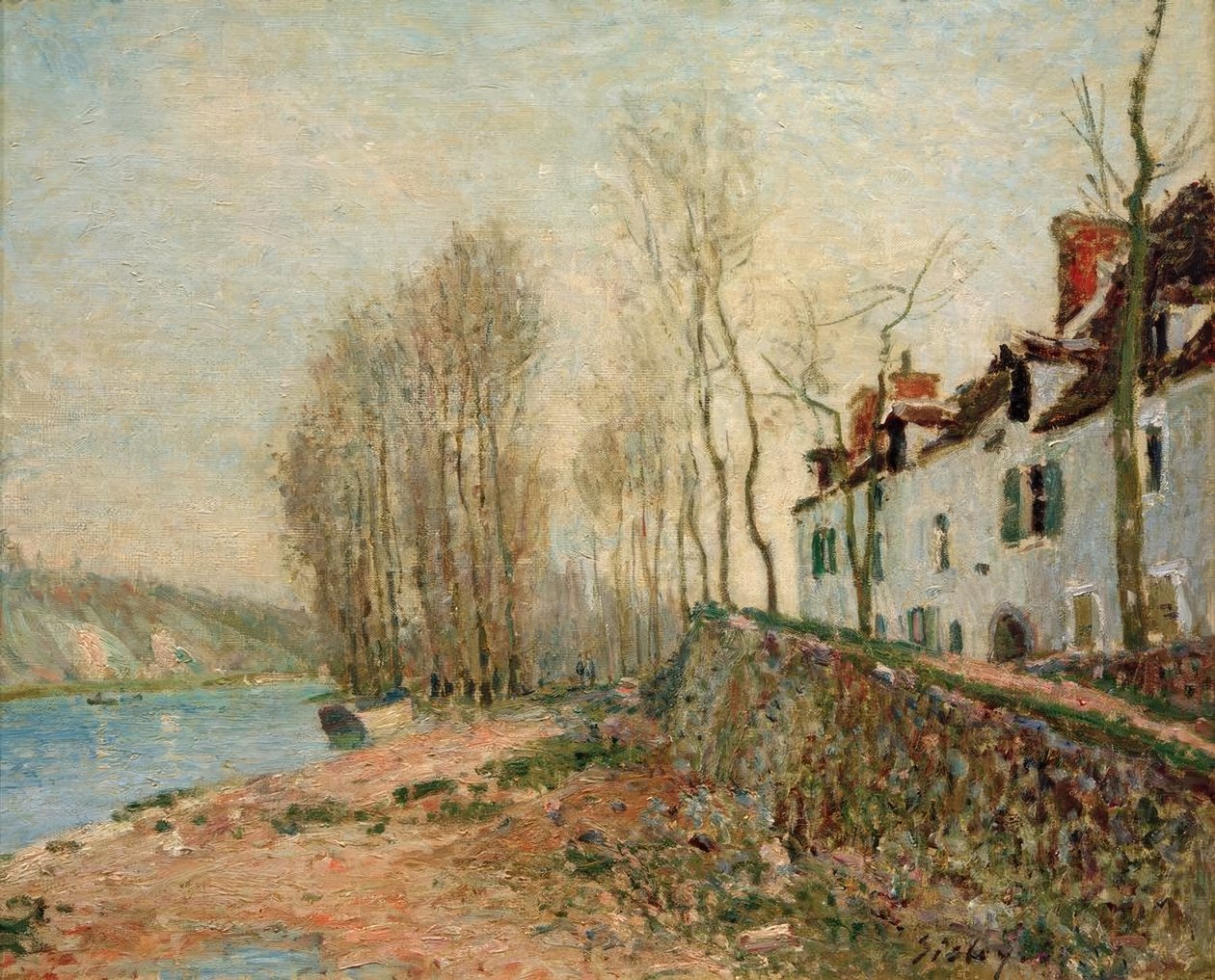 Saint-Mammes, a cruz branca de Alfred Sisley
