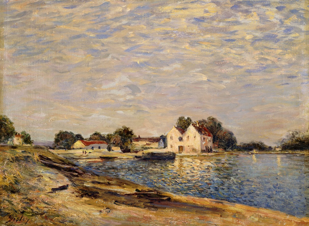 Saint-Mammes, nas margens do Loing; Saint-Mammes, na Borda do Loing, 1884 de Alfred Sisley