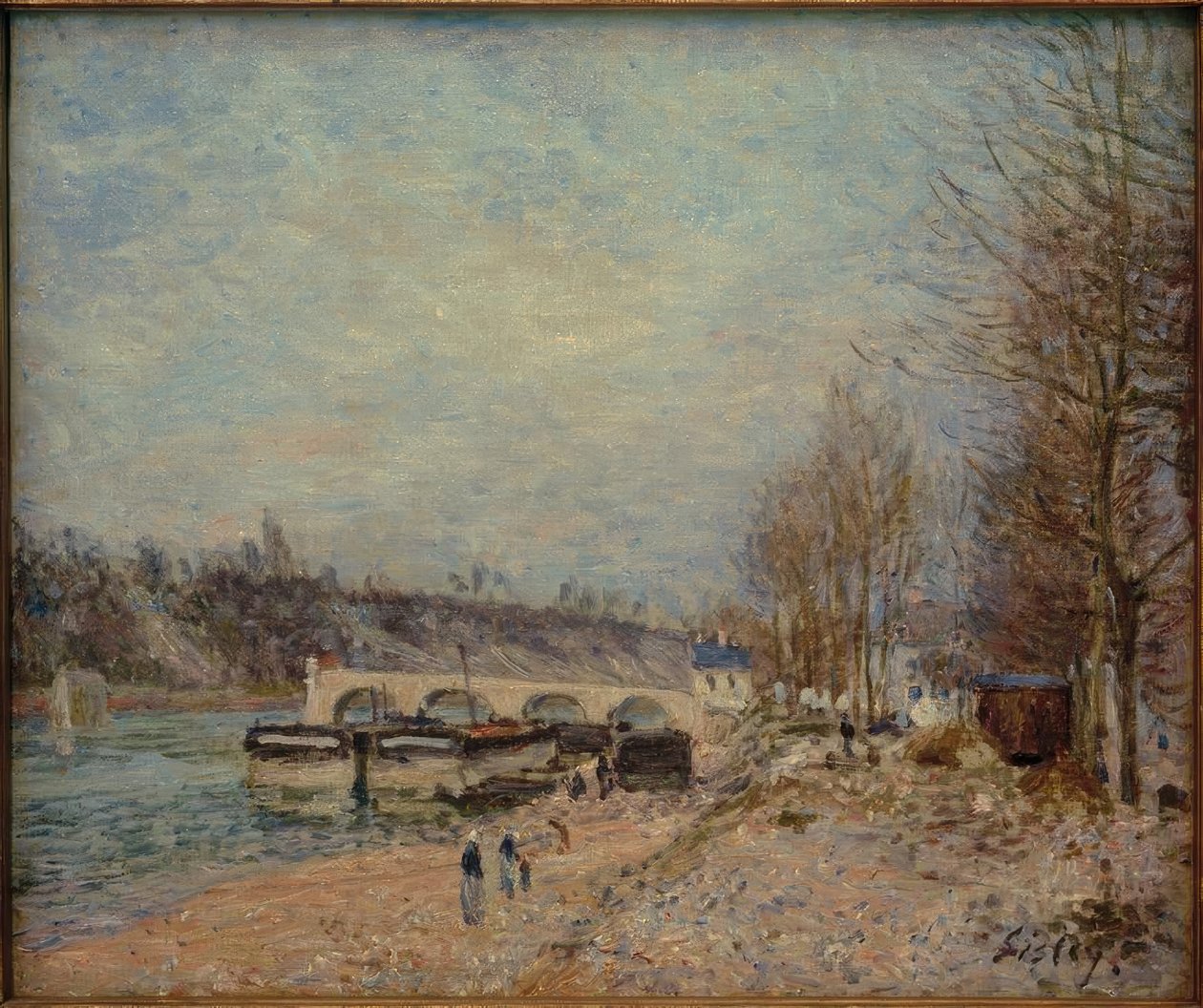 Saint-Mammès - Tempo cinza de Alfred Sisley