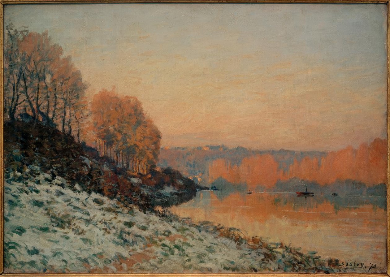 Neve em Port-Marly, geada branca de Alfred Sisley