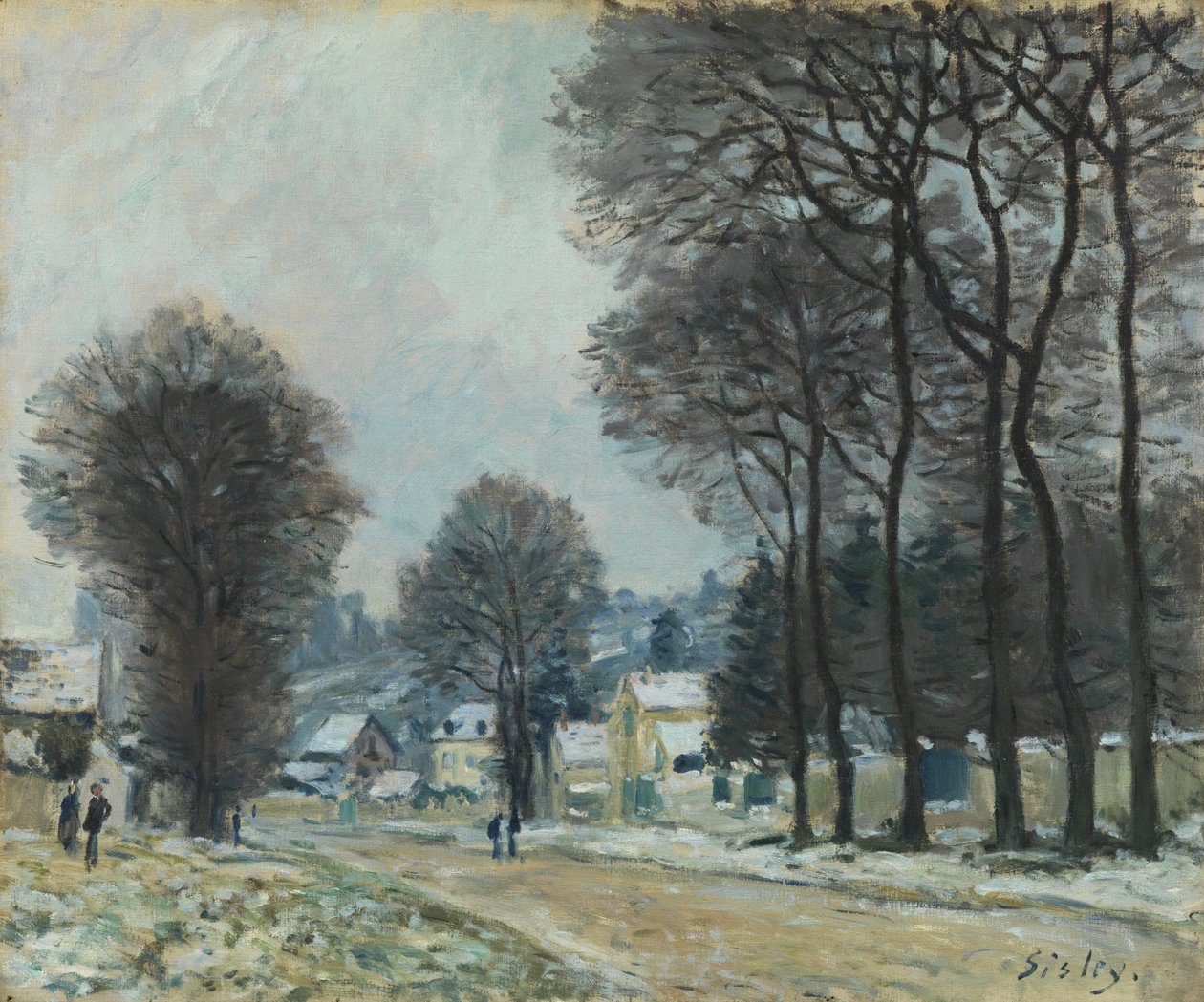 Neve em Louveciennes, c.1874 de Alfred Sisley