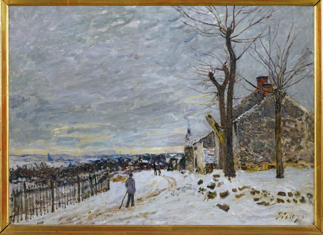 Neve em Veneux-Nadon, c.1880 (pintura sobre tela) de Alfred Sisley