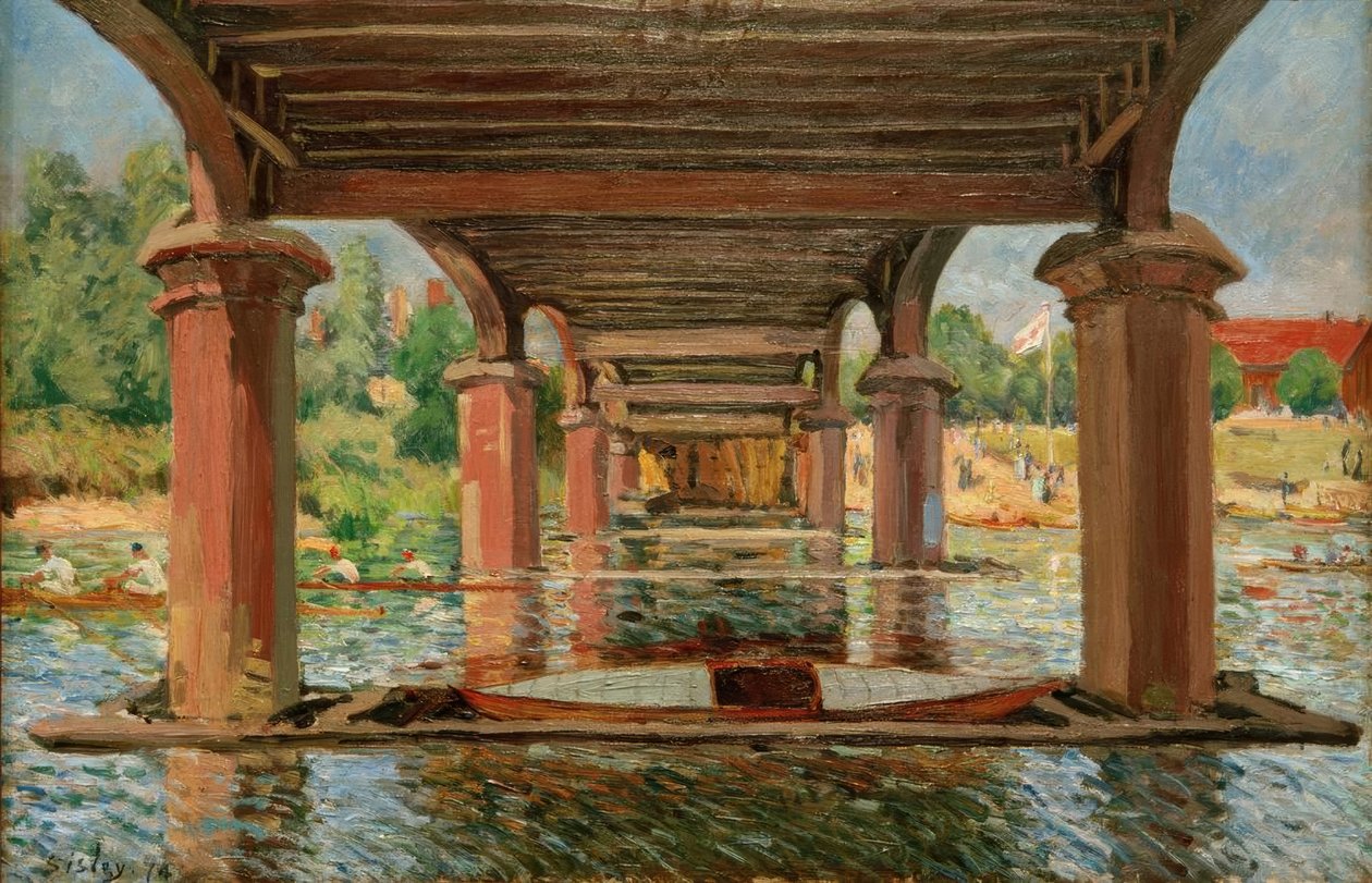 Sob a ponte de Hampton Court de Alfred Sisley