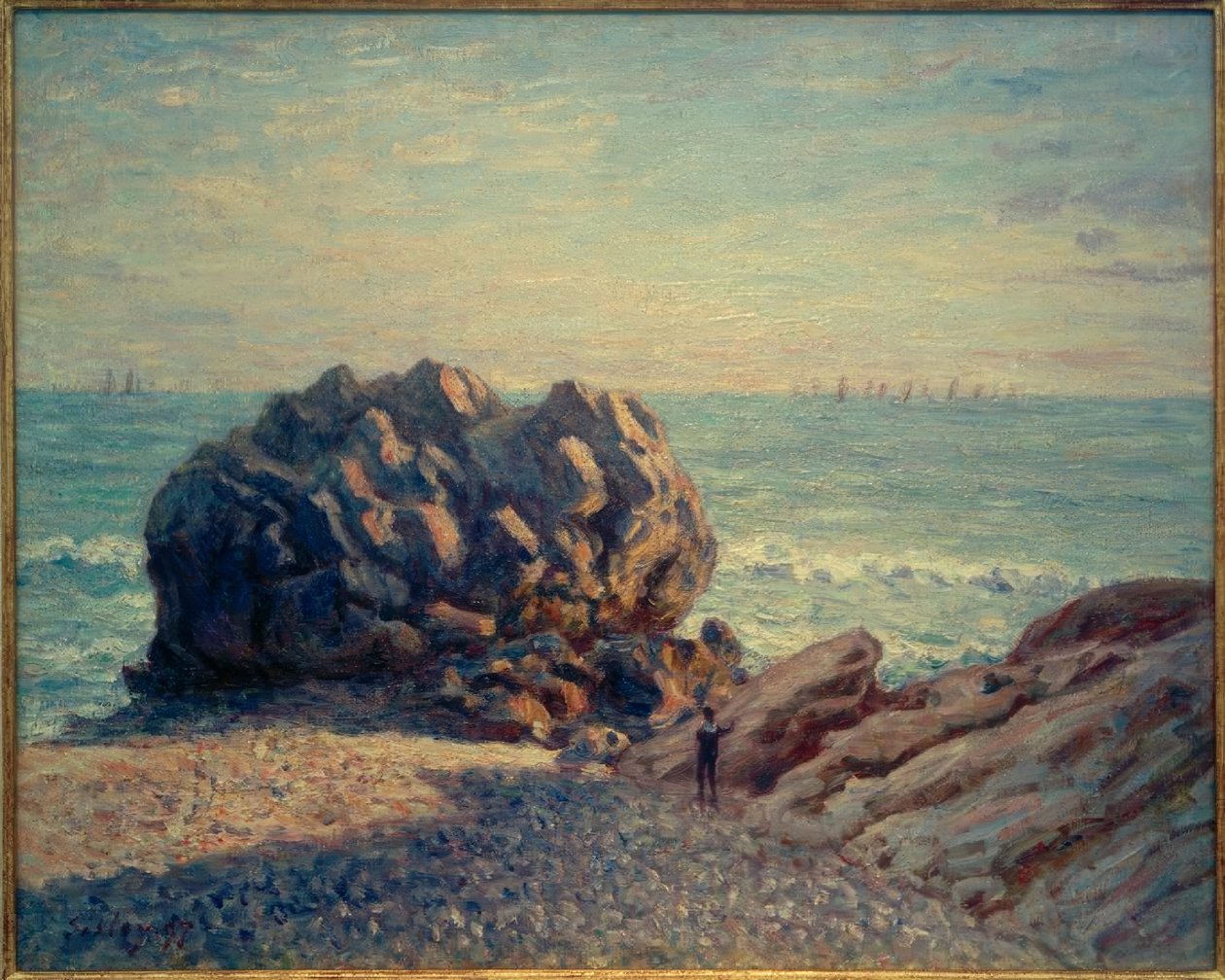 Storrs Rock, Ladys Cove, à noite de Alfred Sisley