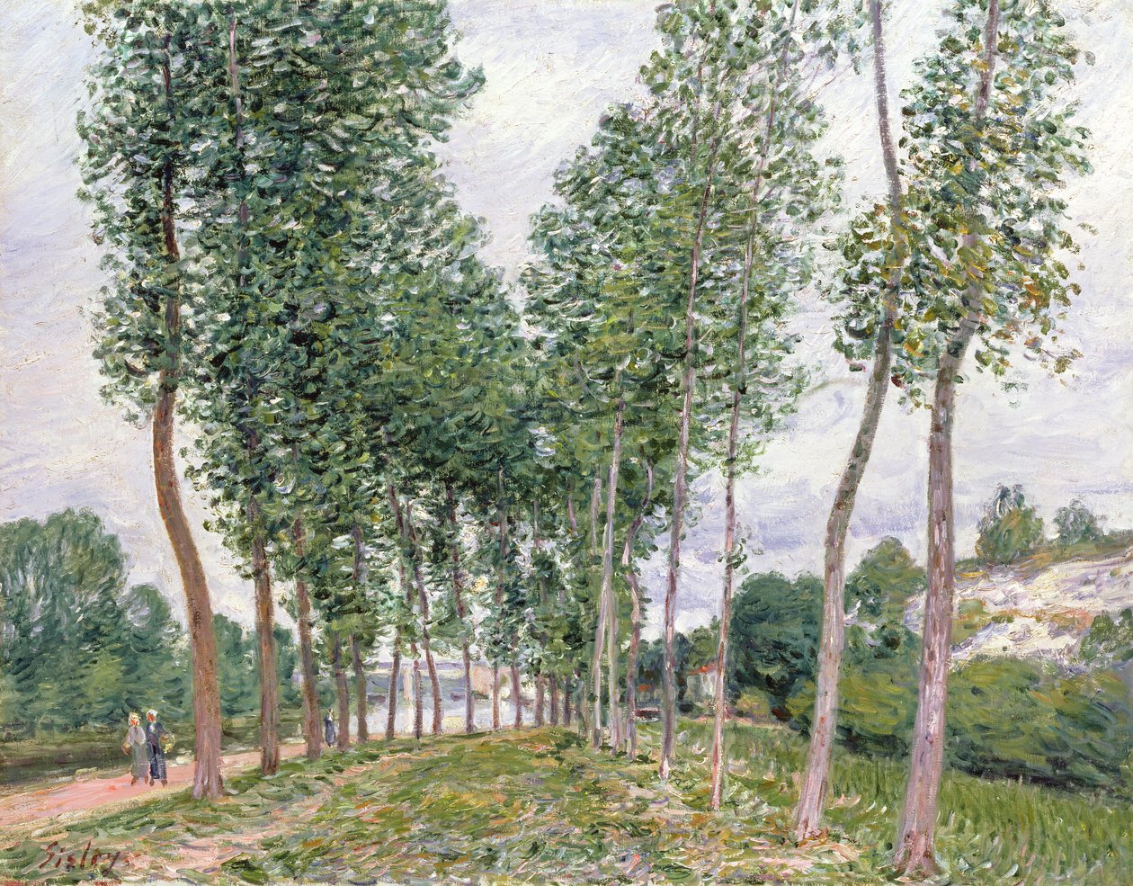 A Avenida dos Choupos ao longo das margens do Loing de Alfred Sisley