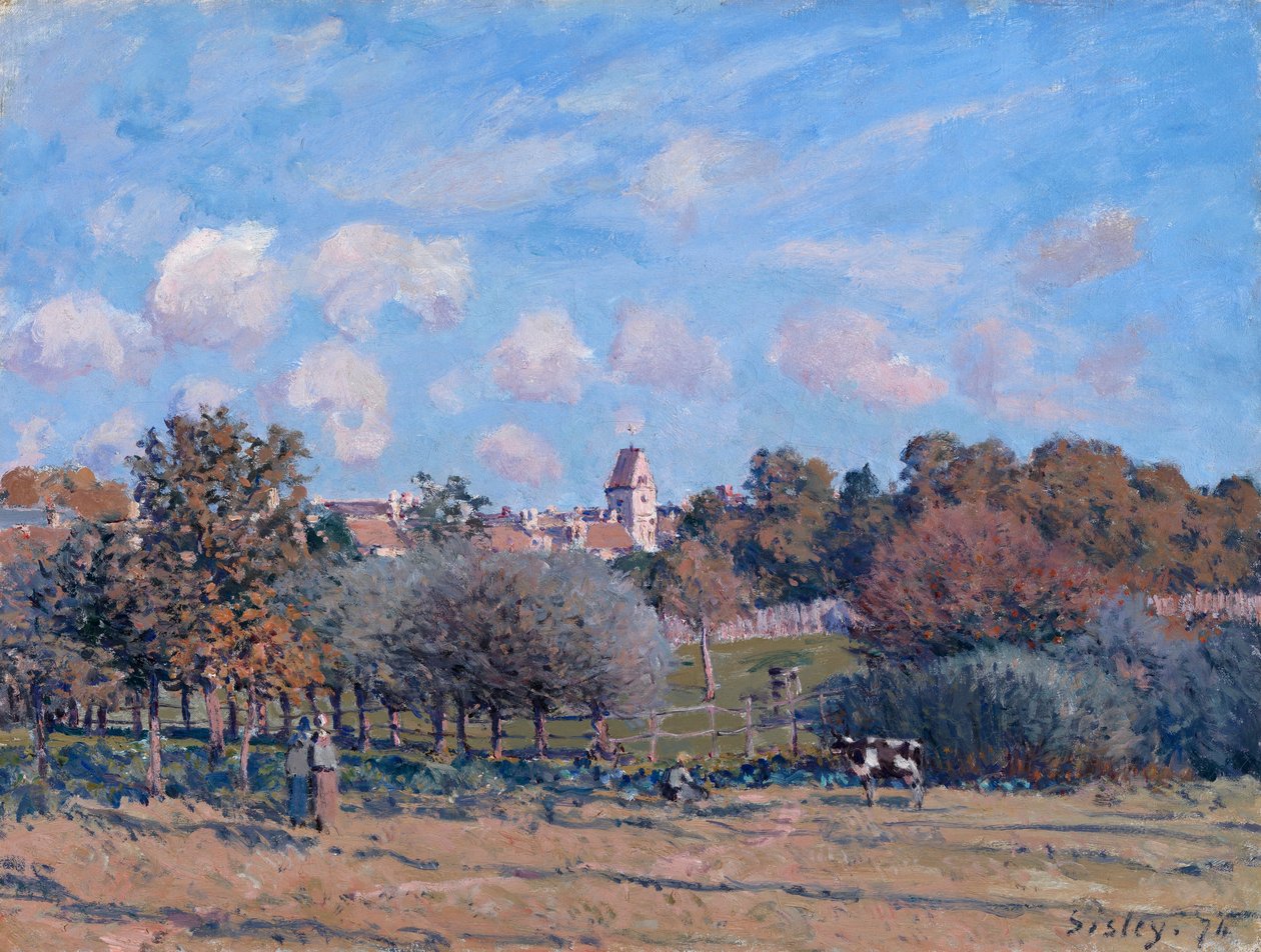 A torre do sino de Noisy-le-Roi, outono de Alfred Sisley