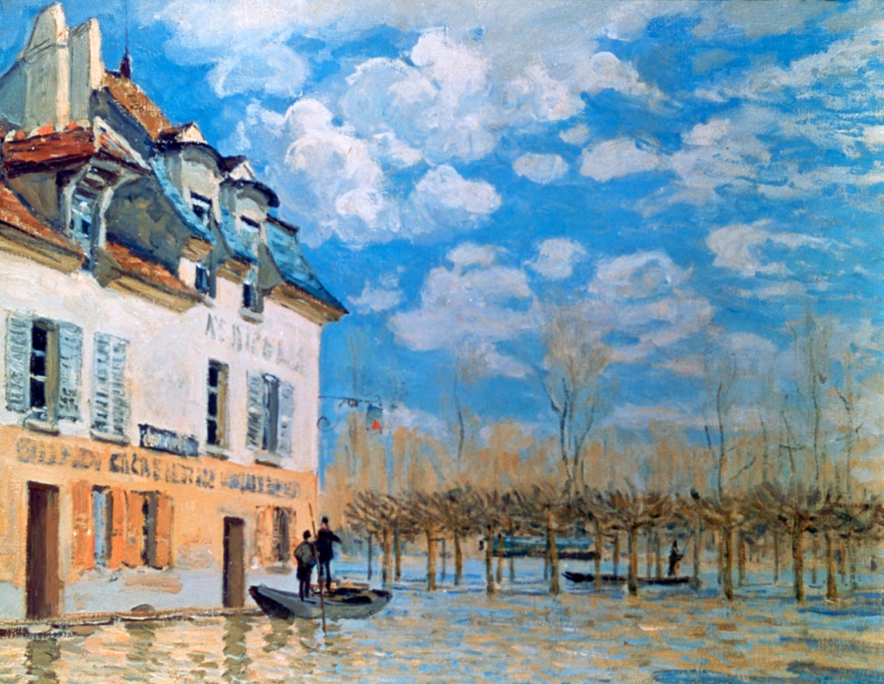 O barco no dilúvio, Port-Marly, 1876 de Alfred Sisley