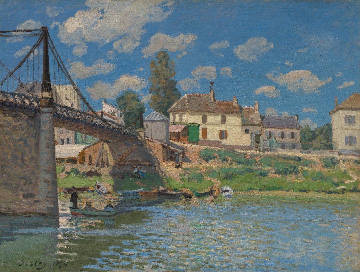 A ponte em Villeneuve-la-Garenne, 1872. de Alfred Sisley
