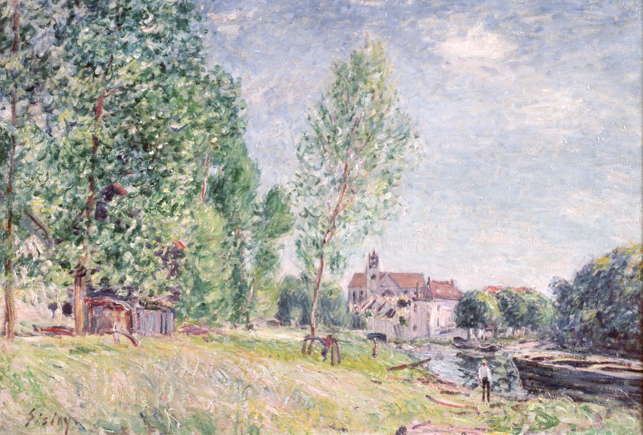 O Pátio do Construtor em Matrat, Moret-sur-Loing de Alfred Sisley