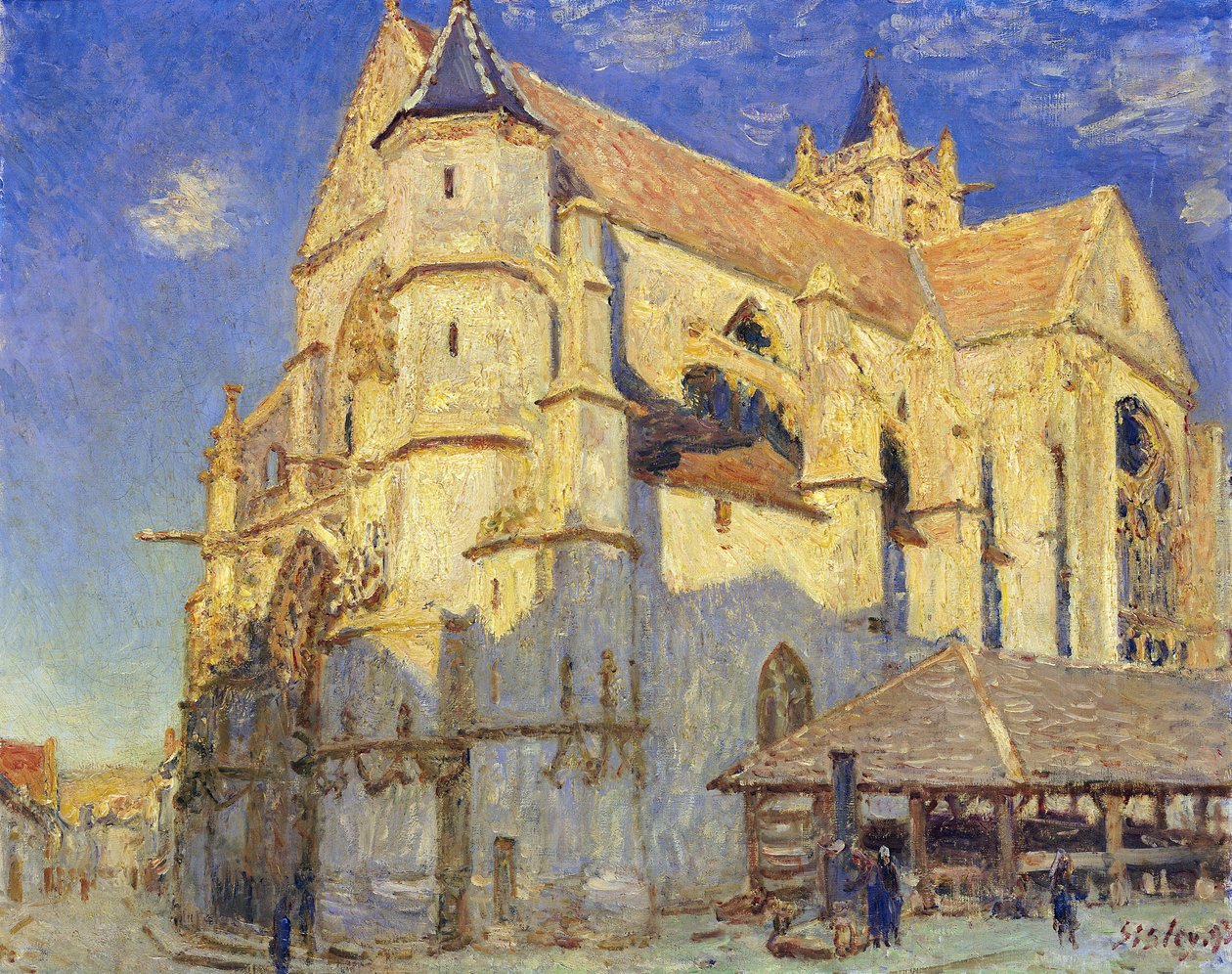 A Igreja em Moret, Frosty Weather, 1893 de Alfred Sisley
