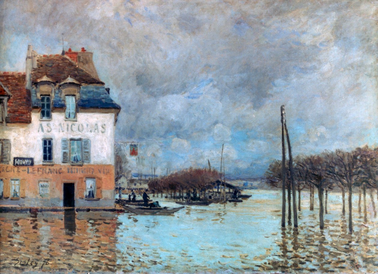 O dilúvio em Port-Marly, 1876 de Alfred Sisley