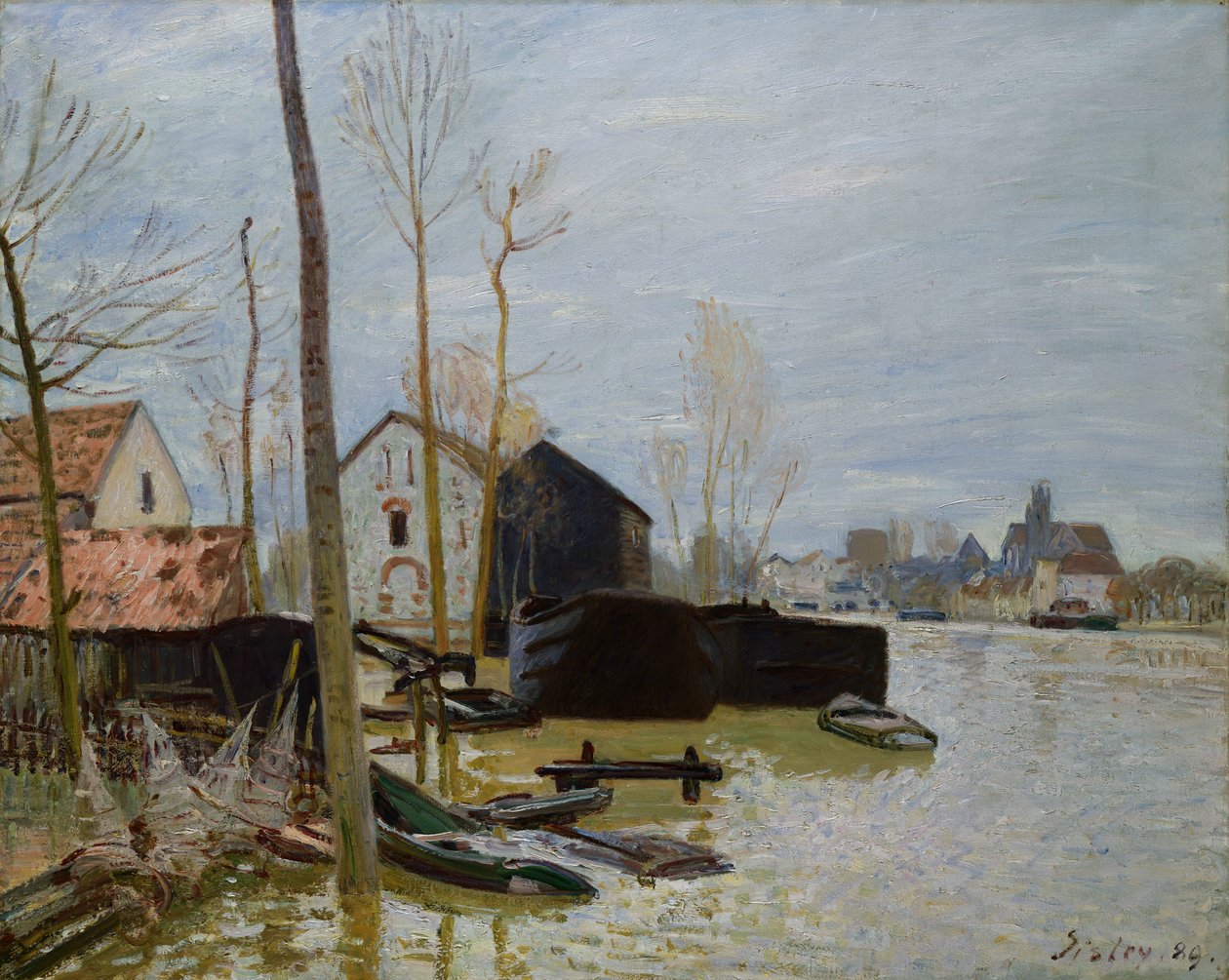 As inundações em Moret, 1889 de Alfred Sisley