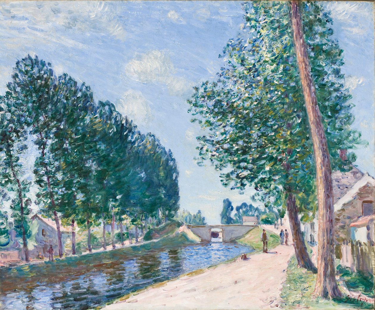 O canal de Loing em Moiret, c.1892 de Alfred Sisley