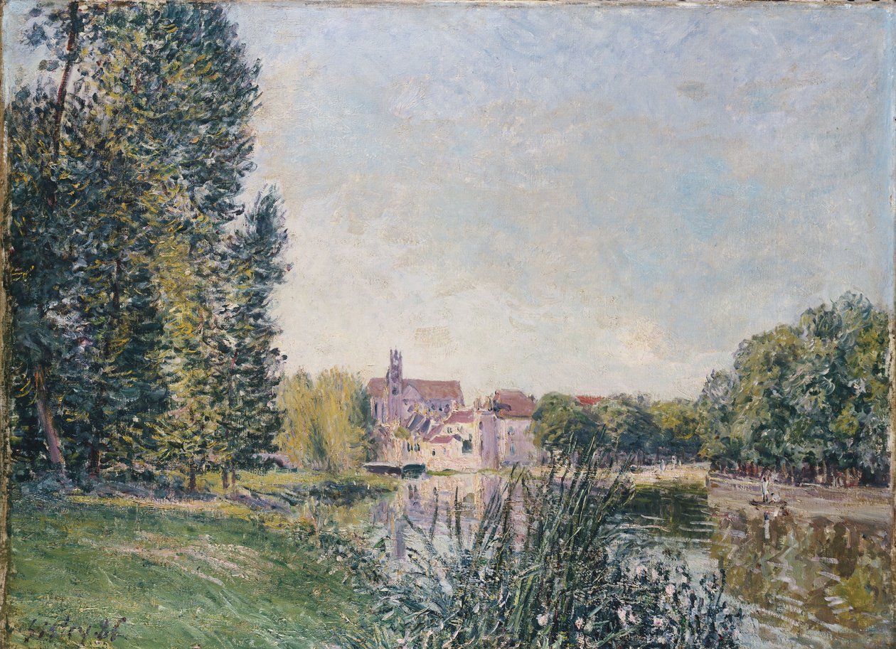 O Loing e a Igreja em Moret, 1886 de Alfred Sisley