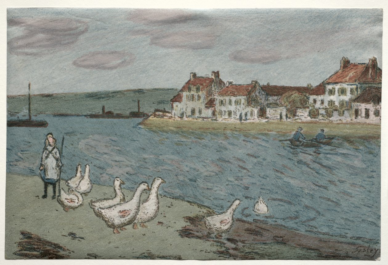A Margem do Rio ou Gansos de Alfred Sisley